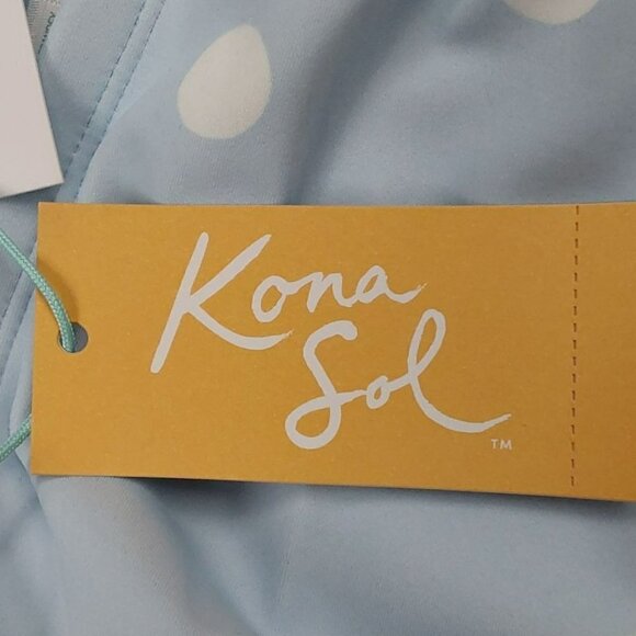 Polka Dot Ruched Extra High Waist Medium Coverage Bikini Bottom | Kona Sol | 1X - Picture 9 of 9